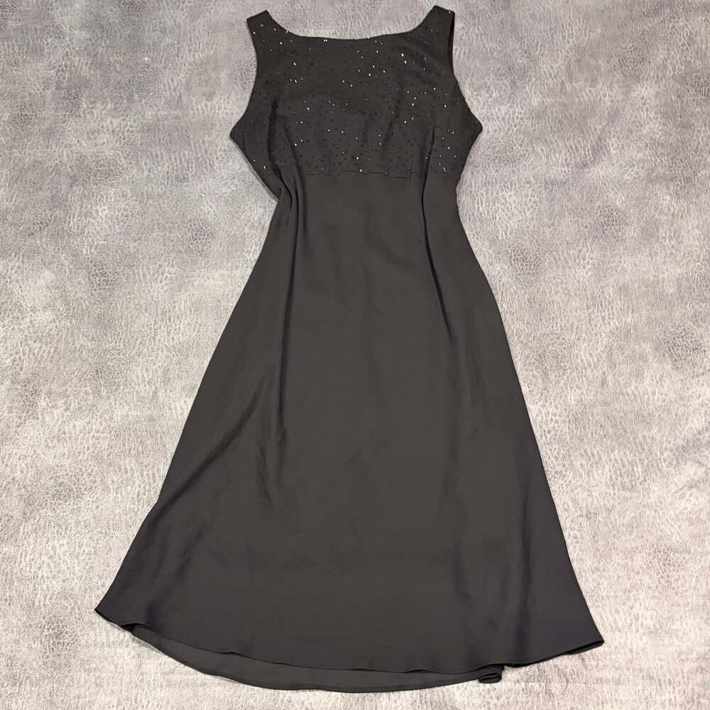 Vintage Black Embellished Sleeveless Dress